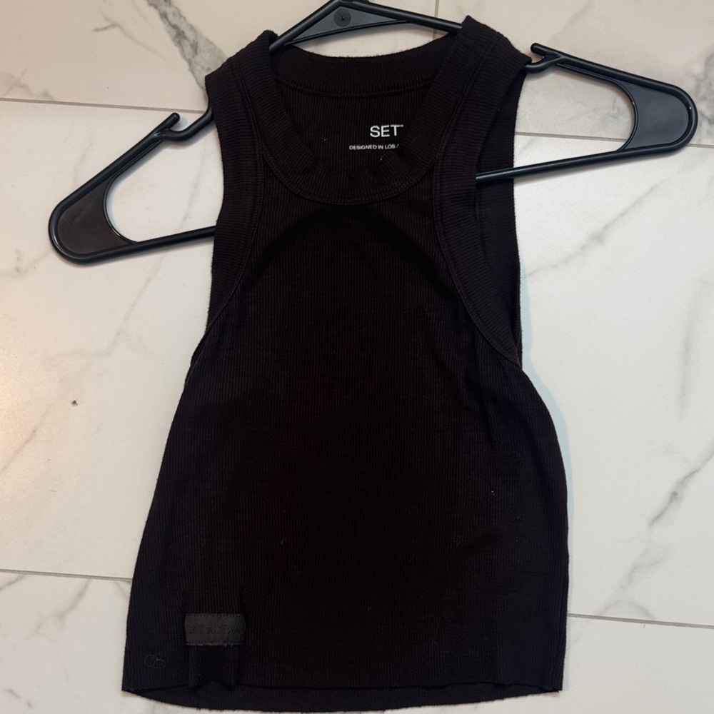 SET Active dark brown  Women's Tank Top